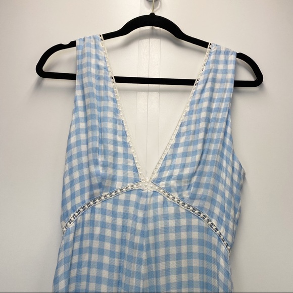 Lost + Wander Fiesta Gingham Jumpsuit Baby Blue - Picture 8 of 10